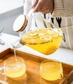 Teapot with Removable Filter Spout and Bamboo Lid.