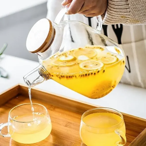 Teapot with Removable Filter Spout and Bamboo Lid.