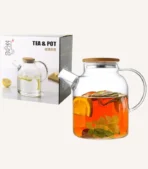 Teapot with Removable Filter Spout and Bamboo Lid.