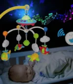 Baby Crib Mobile With Soothing Music & Colorful Hanging Toys.