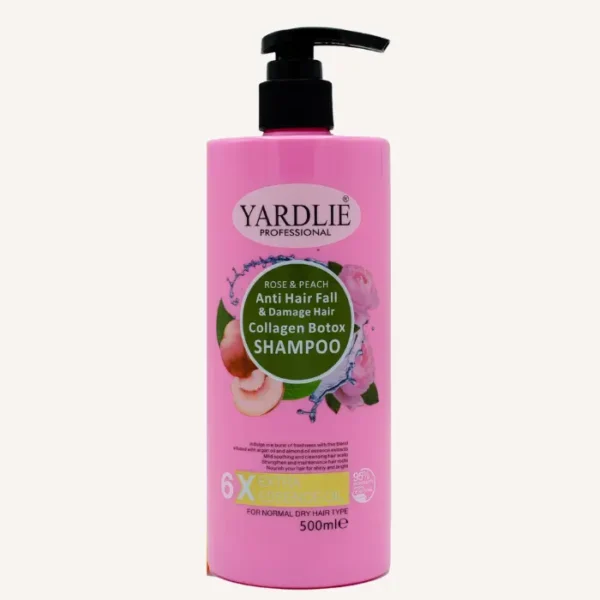Yardlie Rose & Peach Shampoo – Collagen Botox || Anti Hair Fall || Damaged Hair Repair || 500ml