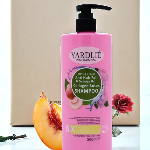 Yardlie Rose & Peach Shampoo – Collagen Botox || Anti Hair Fall || Damaged Hair Repair || 500ml