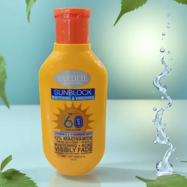 Sunblock with Vitamin C & Niacinamide||Advanced UK-Based Formula || Yardlie Professional || 200ml